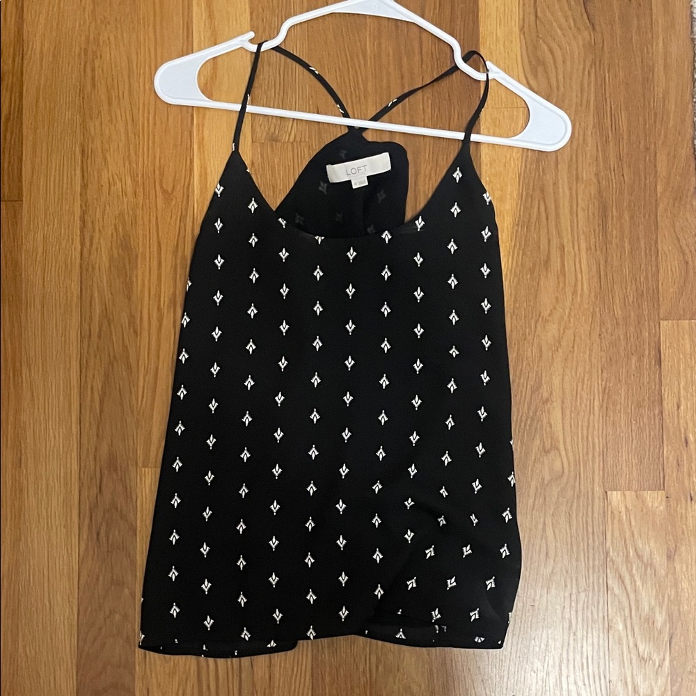 LOFT Black and White Patterned Camisole